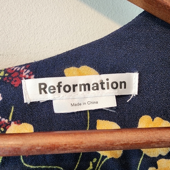 Reformation Wallflower Navy Floral Midi Dress - Picture 5 of 8